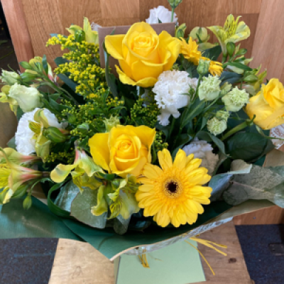 Sunshine gift box - Pretty gift box of flowers .